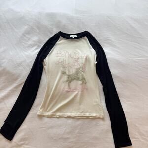 Cream black long sleeve